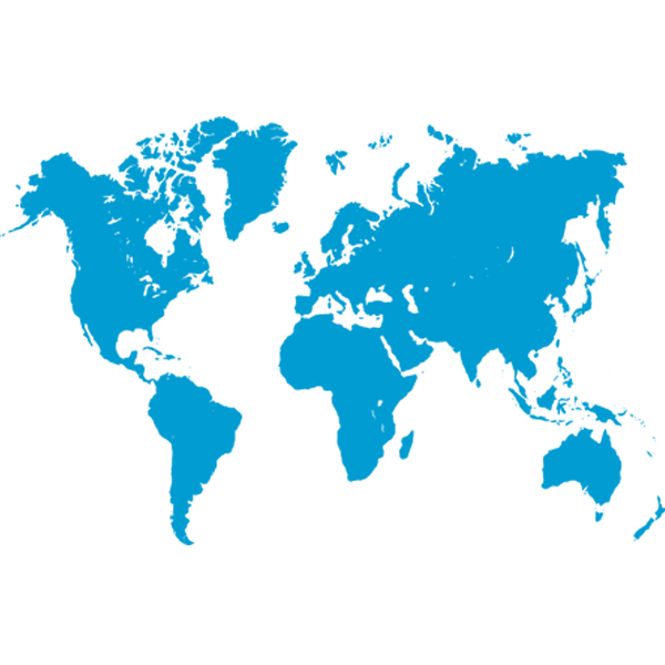 Weltkarte in blau