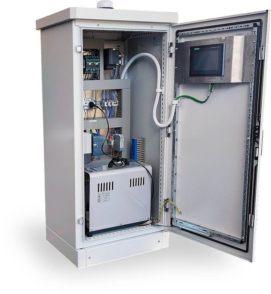 Outdoor electronic control box for the MwStop® Bypass
