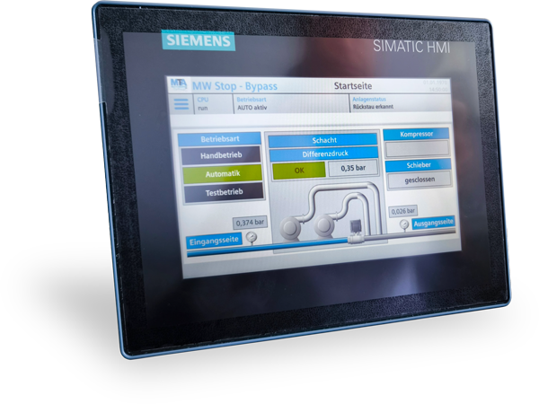 Tablet with control software for the MwStop® Bypass